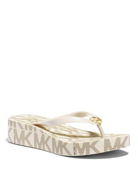 michael kors sandals with shoe laces|Michael Kors wedge flip flops.